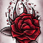 Photo blood rose tattoo 22.10.2019 №020 - blood rose tattoo - tattoovalue.net