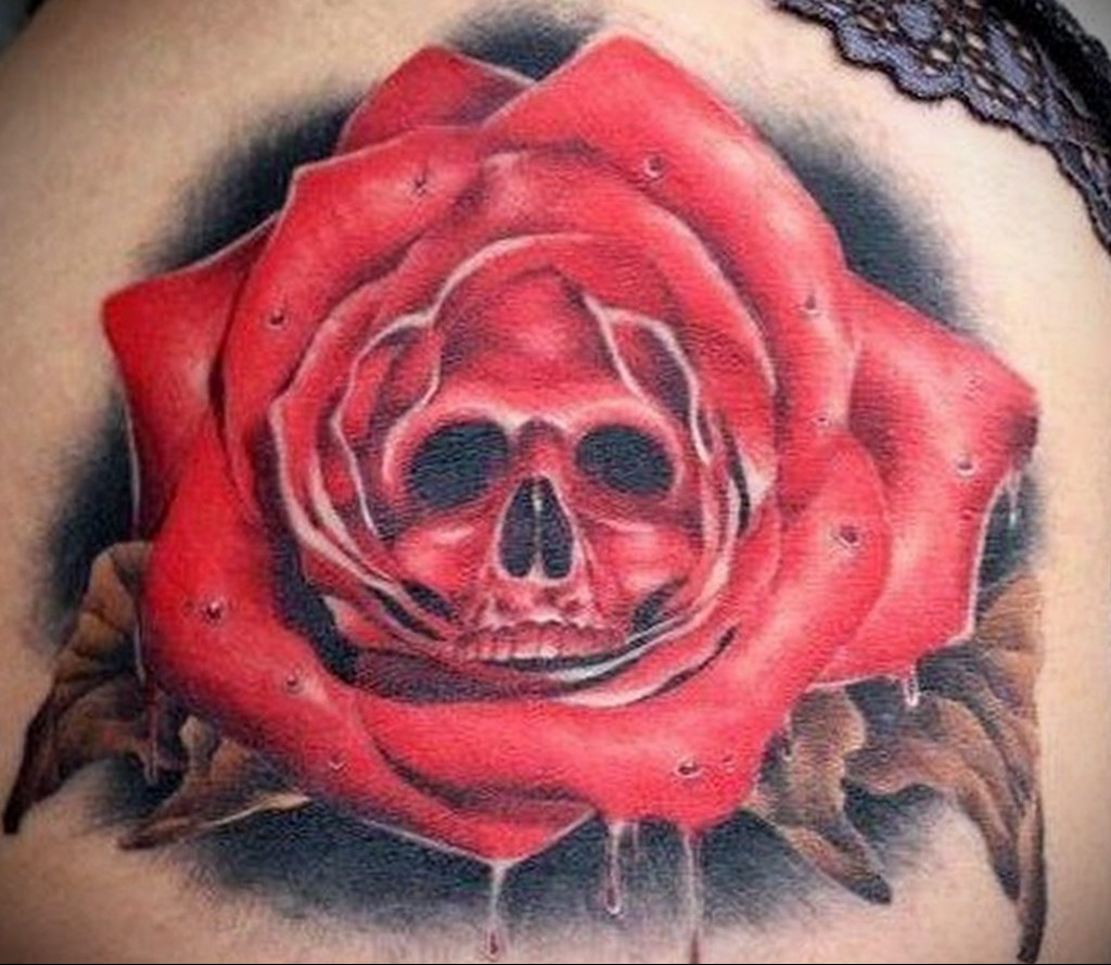Photo blood rose tattoo 22.10.2019 №024 - blood rose tattoo - tattoovalue.net