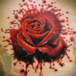 Photo blood rose tattoo 22.10.2019 №027 - blood rose tattoo - tattoovalue.net
