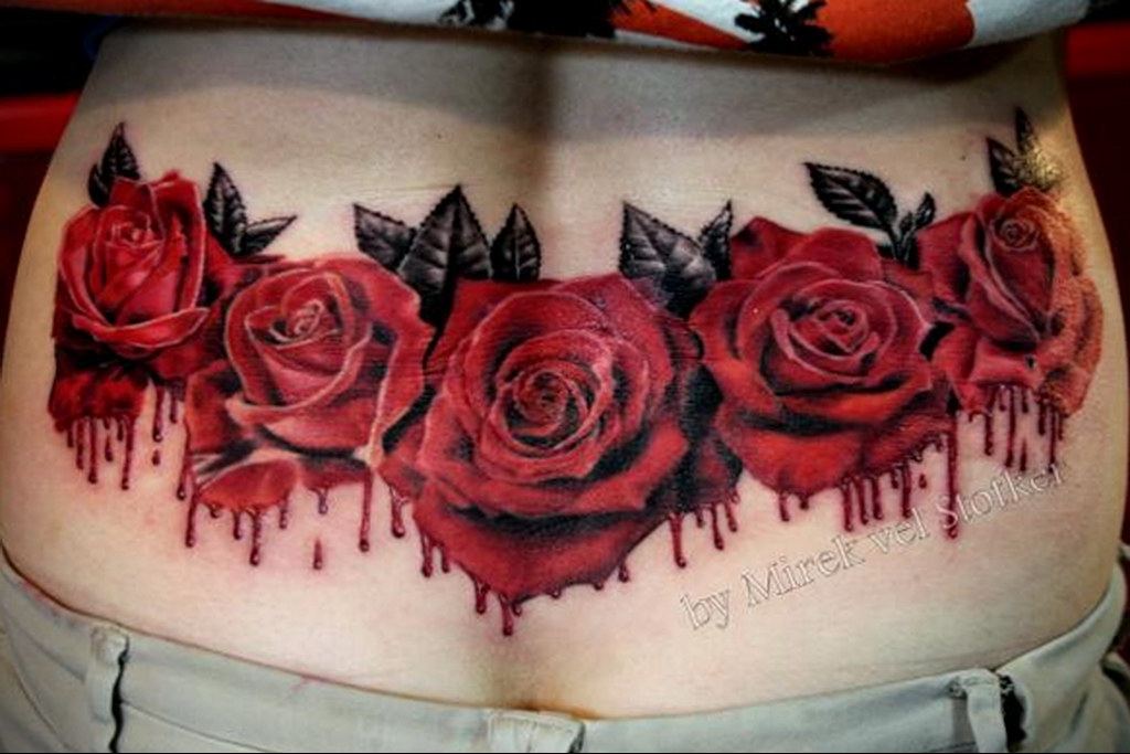 Photo blood rose tattoo 22.10.2019 №031 - blood rose tattoo - tattoovalue.net