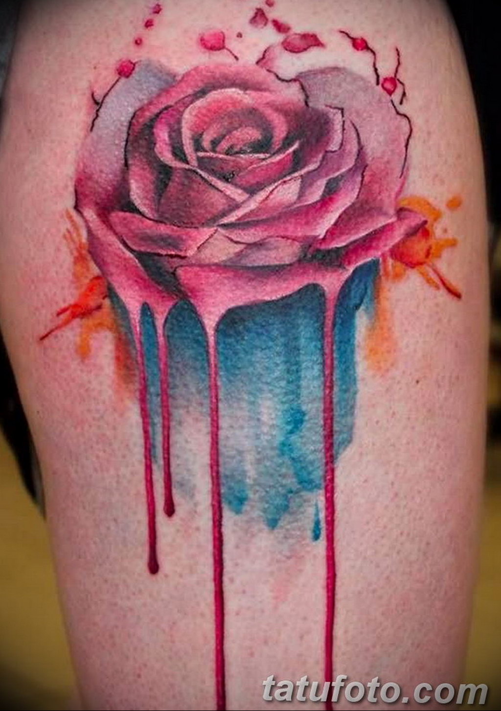 Photo blood rose tattoo 22.10.2019 №036 - blood rose tattoo - tattoovalue.net
