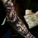 Photo blood tattoo on the arm 22.10.2019 №009 - blood tattoo on the arm - tattoovalue.net