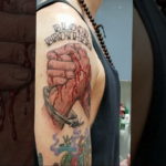 Photo blood tattoo on the arm 22.10.2019 №013 - blood tattoo on the arm - tattoovalue.net