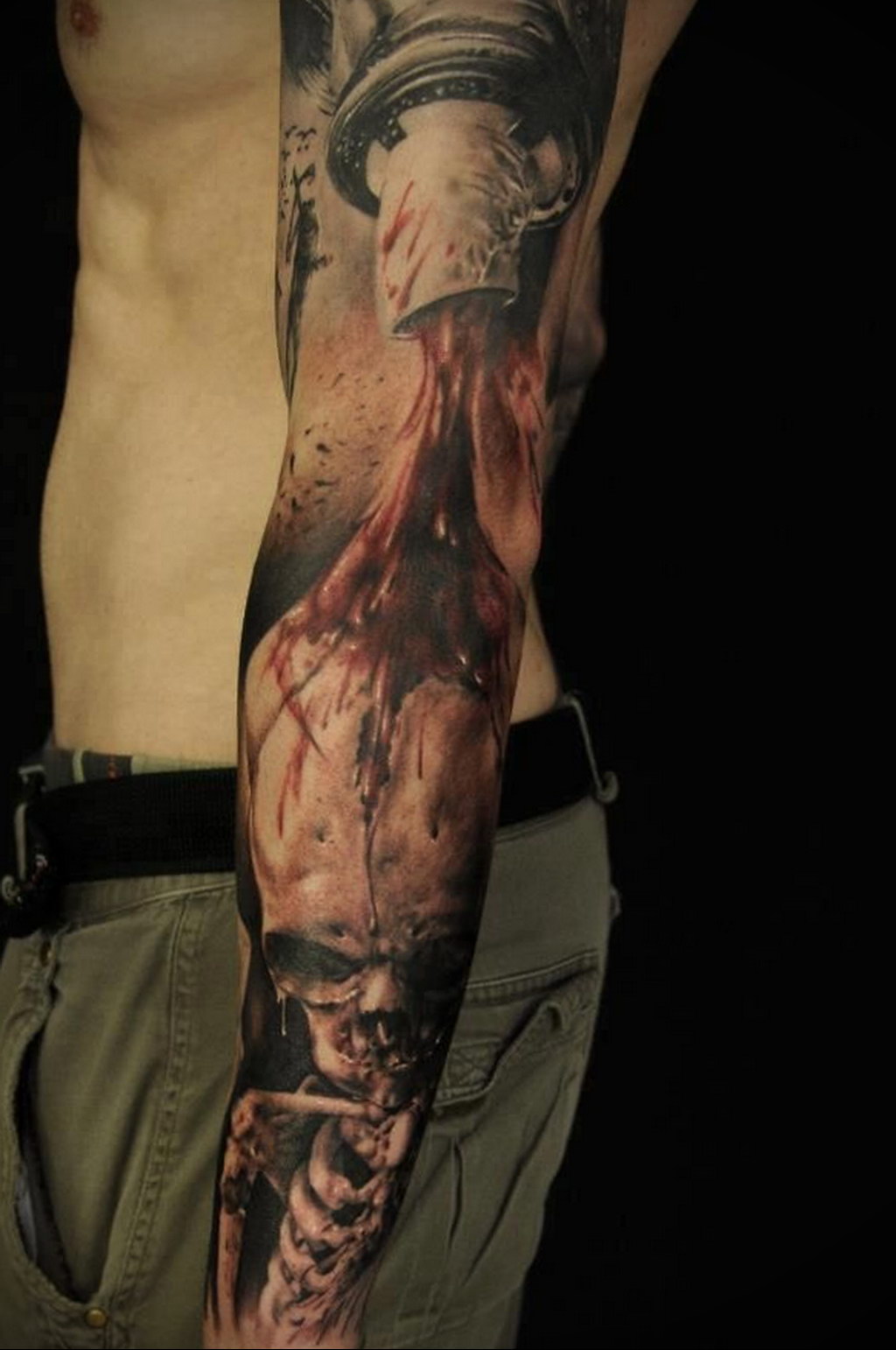 Photo blood tattoo on the arm 22.10.2019 №003 - blood tattoo on the arm - tattoovalue.net