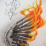 Photo example drawing of a tattoo with Hermes wings 07.10.2019 №006 -tattoo- tattoovalue.net