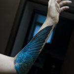 Photo example drawing of a tattoo with Hermes wings 07.10.2019 №004 -tattoo- tattoovalue.net