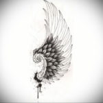 Photo example drawing of a tattoo with Hermes wings 07.10.2019 №008 -tattoo- tattoovalue.net