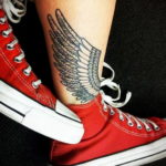 Photo example drawing of a tattoo with Hermes wings 07.10.2019 №089 -tattoo- tattoovalue.net