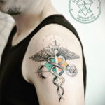 Photo example drawing of a tattoo with Hermes wings 07.10.2019 №092 -tattoo- tattoovalue.net