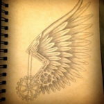 Photo example drawing of a tattoo with Hermes wings 07.10.2019 №101 -tattoo- tattoovalue.net