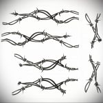 barbed wire sketch tattoo 01.02.2020 №018 -barbed wire tattoo- tattoovalue.net