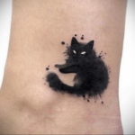 black cat tattoo 03.12.2019 №001 -cat tattoo- tattoovalue.net