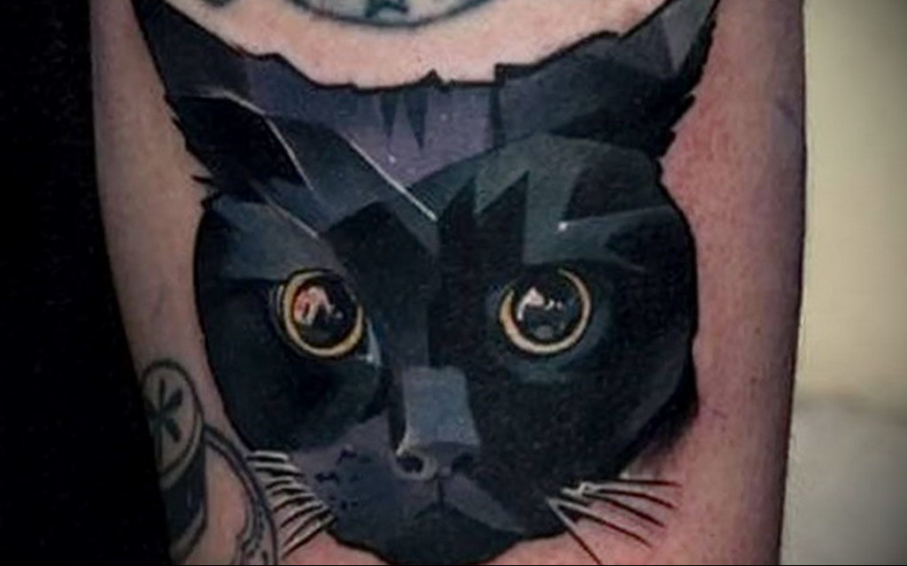 black cat tattoo 03.12.2019 №003 -cat tattoo- tattoovalue.net