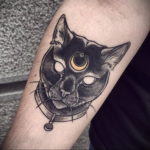 black cat tattoo 03.12.2019 №004 -cat tattoo- tattoovalue.net
