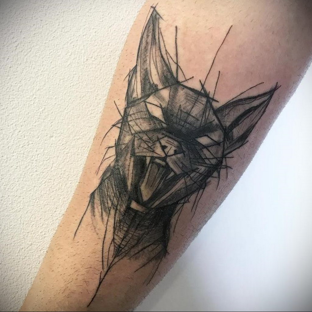 black cat tattoo 03.12.2019 №014 -cat tattoo- tattoovalue.net