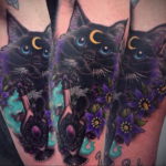 black cat tattoo 03.12.2019 №032 -cat tattoo- tattoovalue.net