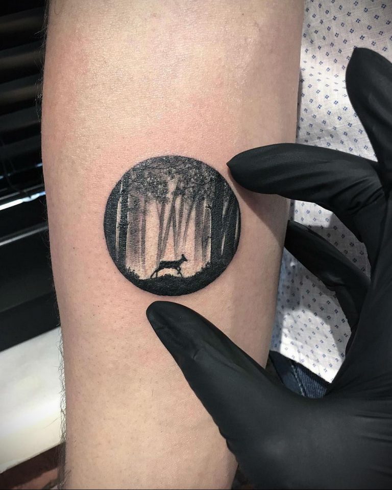 black circle tattoo 07.01.2020 №055 circle tattoo