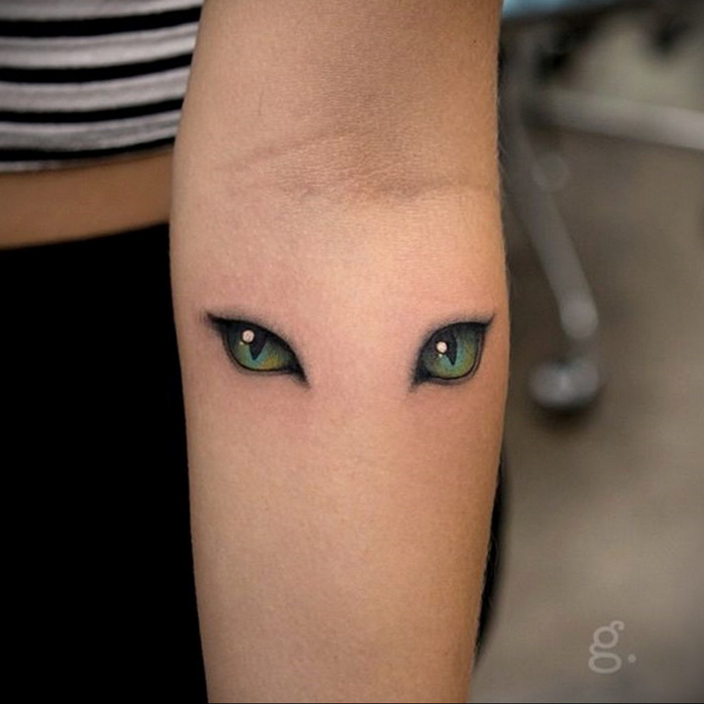 cat eye tattoo 03.12.2019 №001 -cat tattoo- tattoovalue.net