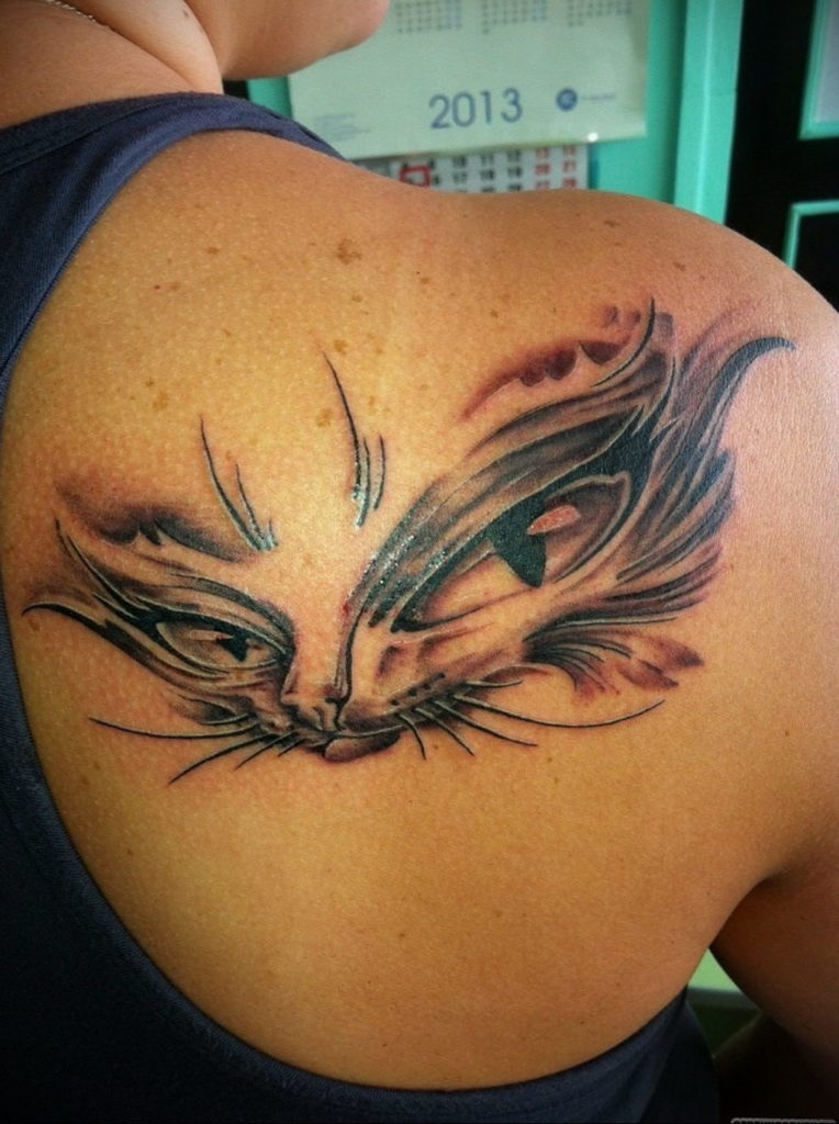 cat eye tattoo 03.12.2019 №010 -cat tattoo- tattoovalue.net