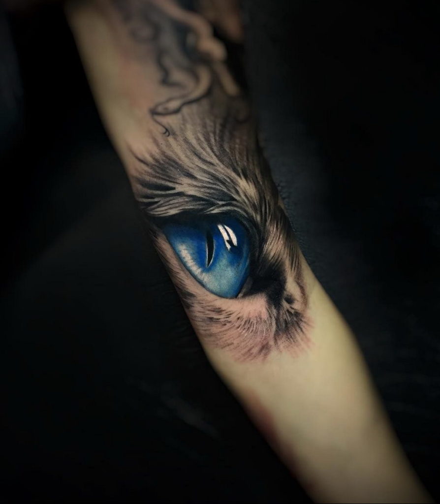 cat eye tattoo 03.12.2019 №012 -cat tattoo- tattoovalue.net