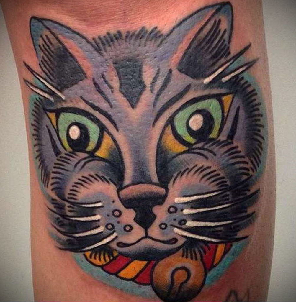 cat face tattoo 03.12.2019 №016 -cat tattoo- tattoovalue.net