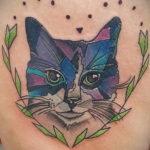 cat face tattoo 03.12.2019 №034 -cat tattoo- tattoovalue.net