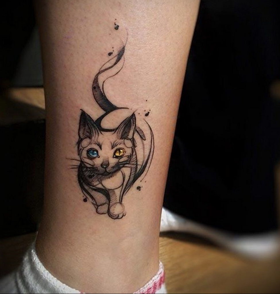 cat face tattoo 03.12.2019 №049 -cat tattoo- tattoovalue.net