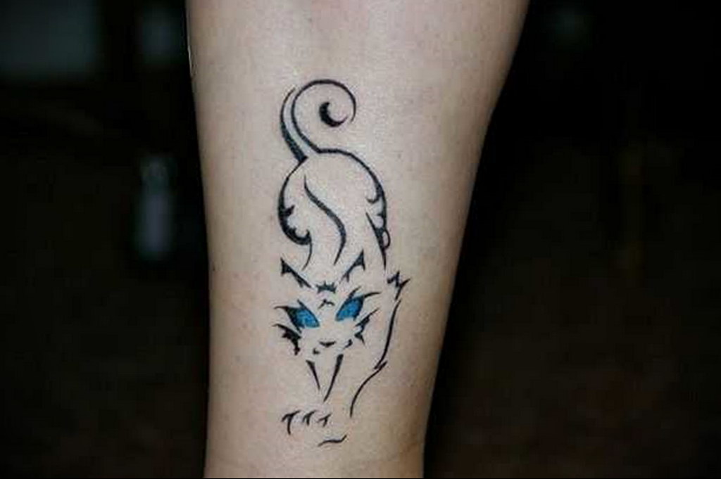 cat silhouette tattoo 03.12.2019 №001 -cat tattoo- tattoovalue.net
