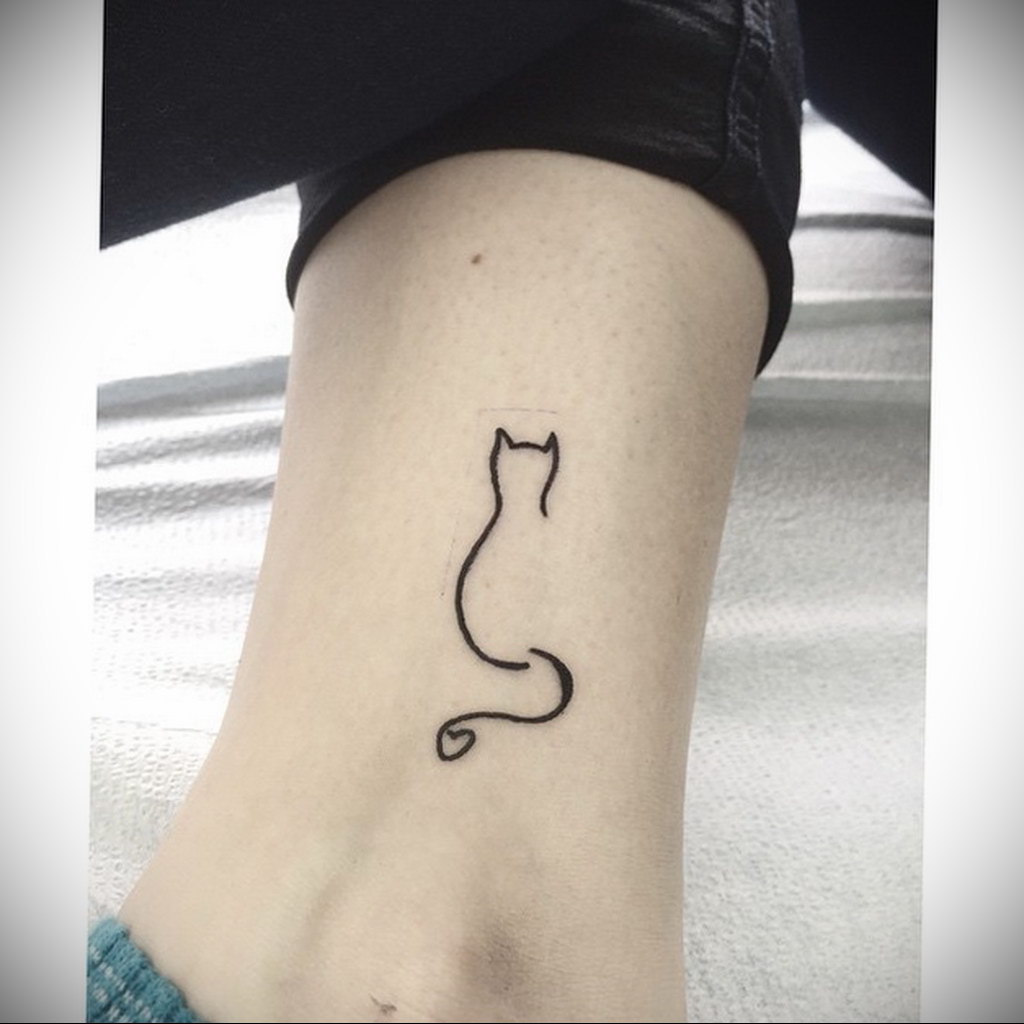 cat silhouette tattoo 03.12.2019 №002 -cat tattoo- tattoovalue.net