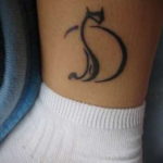 cat silhouette tattoo 03.12.2019 №007 -cat tattoo- tattoovalue.net