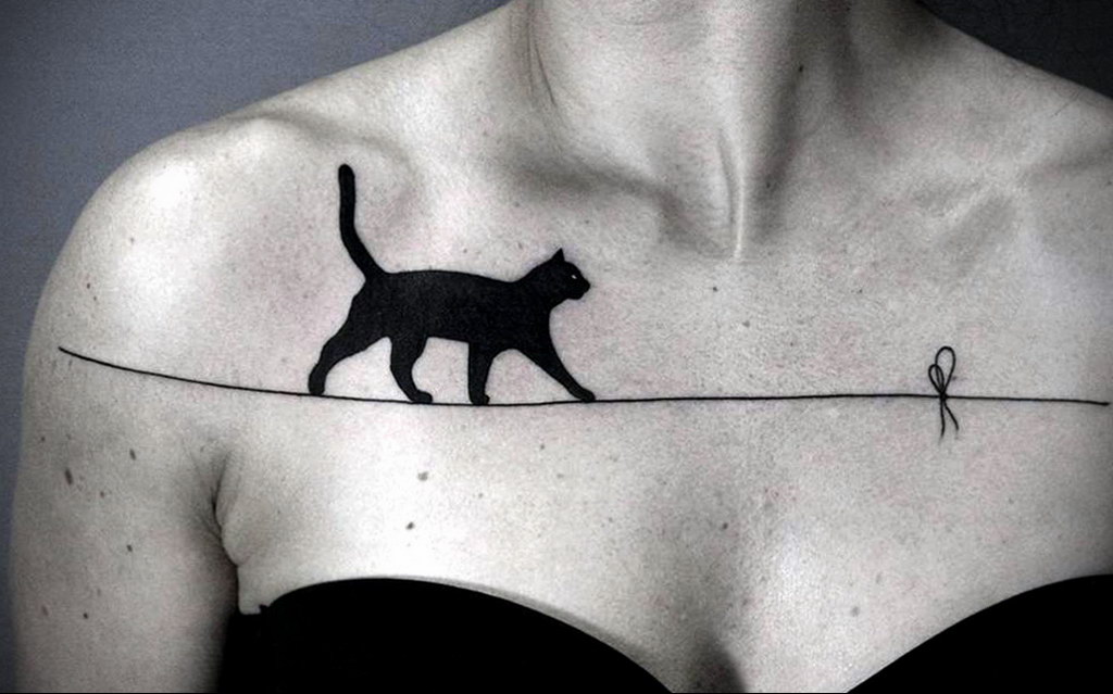 cat silhouette tattoo 03.12.2019 №010 -cat tattoo- tattoovalue.net