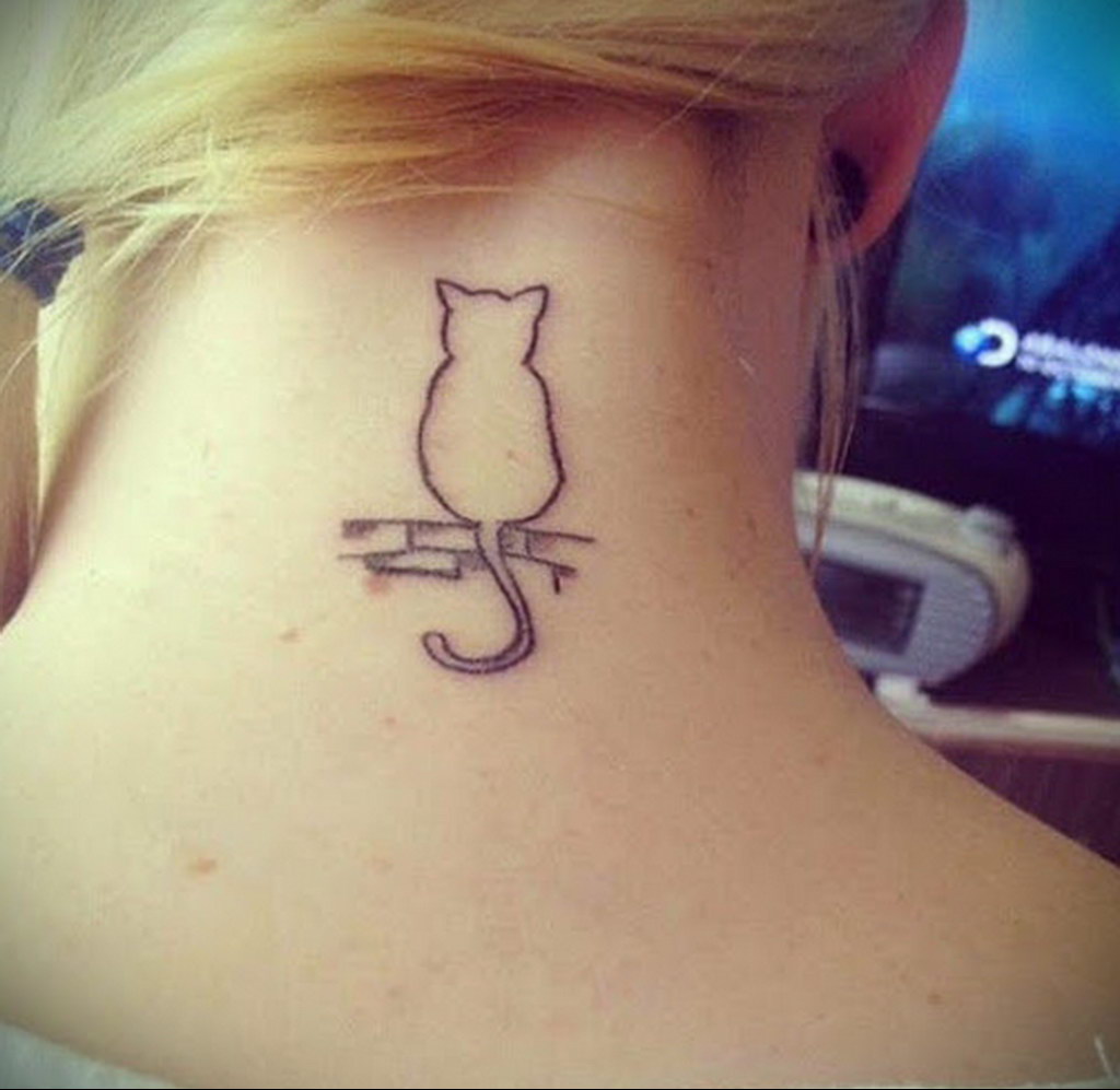 cat silhouette tattoo 03.12.2019 №013 -cat tattoo- tattoovalue.net