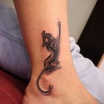 cat tattoo on leg 03.12.2019 №017 -cat tattoo- tattoovalue.net