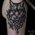 cat tattoo on the shoulder 03.12.2019 №010 -cat tattoo- tattoovalue.net