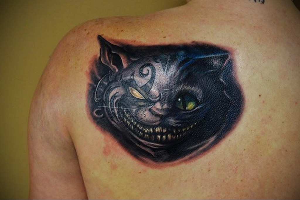 cat tattoo on the shoulder 03.12.2019 №012 -cat tattoo- tattoovalue.net