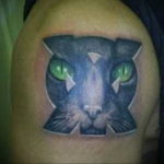 cat tattoo on the shoulder 03.12.2019 №014 -cat tattoo- tattoovalue.net