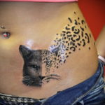 cat tattoo on the stomach 03.12.2019 №008 -cat tattoo- tattoovalue.net