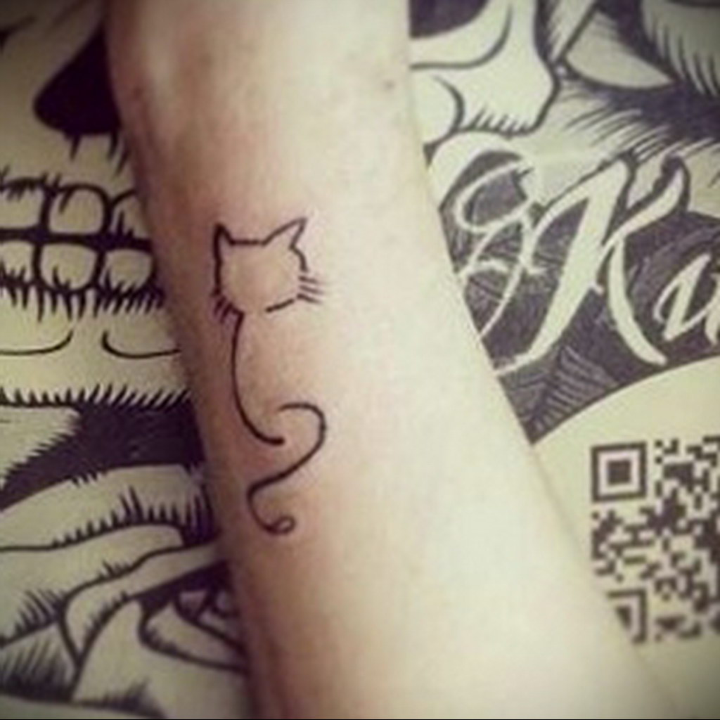 cat tattoo on the wrist 03.12.2019 №001 -cat tattoo- tattoovalue.net
