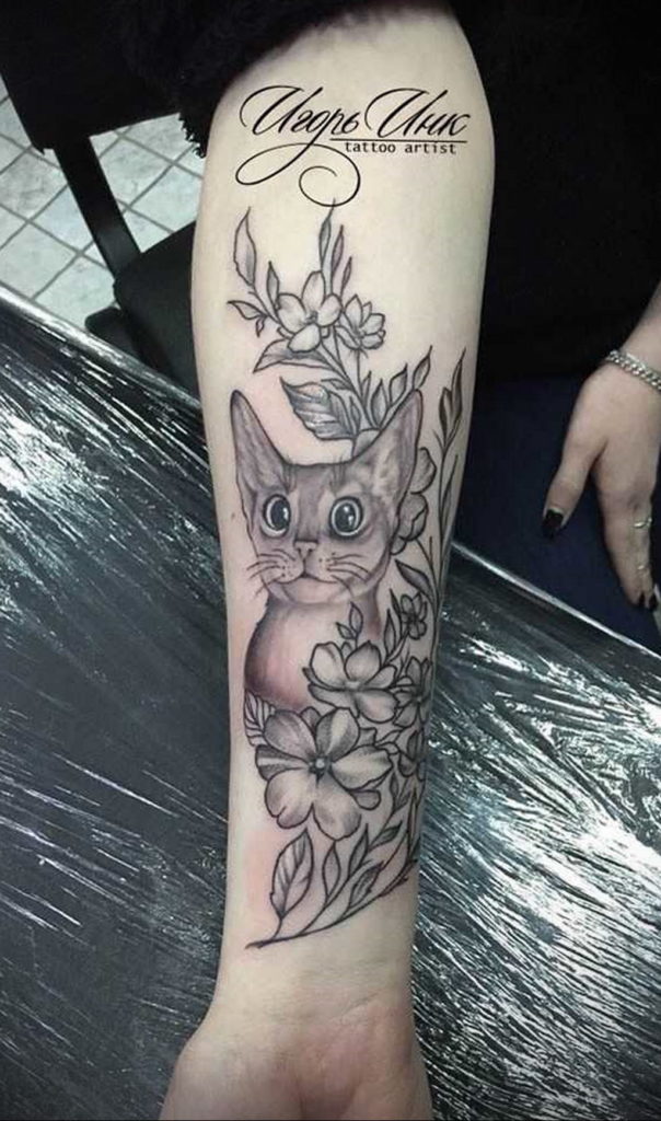 cat tattoo on the wrist 03.12.2019 №029 -cat tattoo- tattoovalue.net