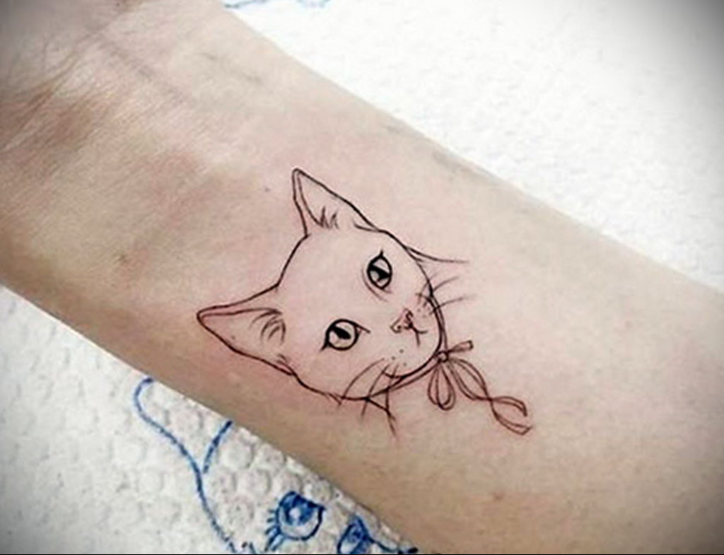 cat tattoo on the wrist 03.12.2019 №030 -cat tattoo- tattoovalue.net