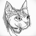 cat tattoo sketches 03.12.2019 №003 -cat tattoo- tattoovalue.net