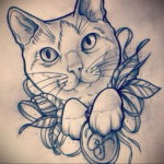 cat tattoo sketches 03.12.2019 №007 -cat tattoo- tattoovalue.net