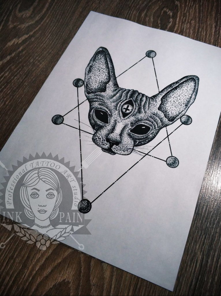 cat tattoo sketches 03.12.2019 №038 -cat tattoo- tattoovalue.net