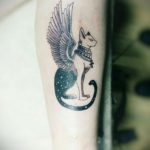 cat tattoo with wings 03.12.2019 №003 -cat tattoo- tattoovalue.net
