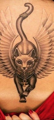 cat tattoo with wings 03.12.2019 №007 -cat tattoo- tattoovalue.net