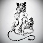 cat woman tattoo 03.12.2019 №007 -cat tattoo- tattoovalue.net