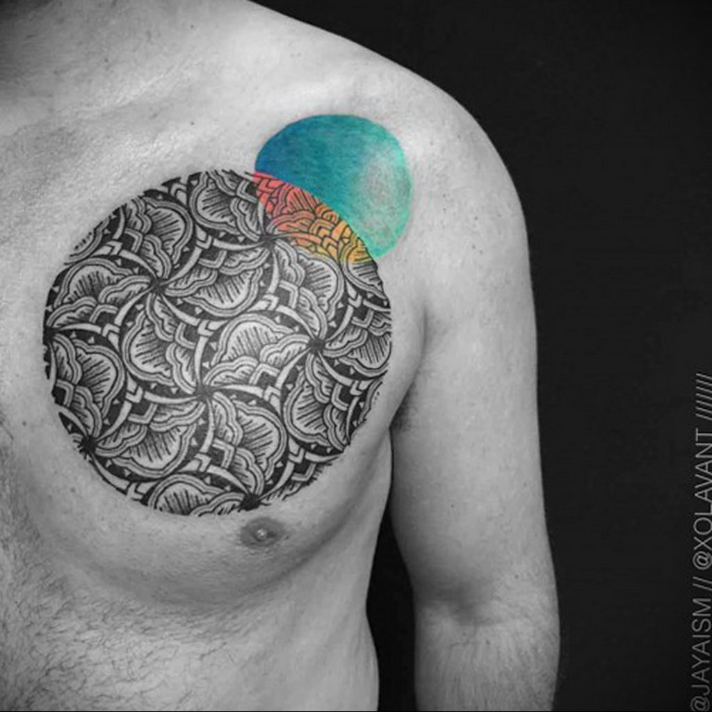 circle chest tattoo 07.01.2020 №046 -circle tattoo- tattoovalue.net
