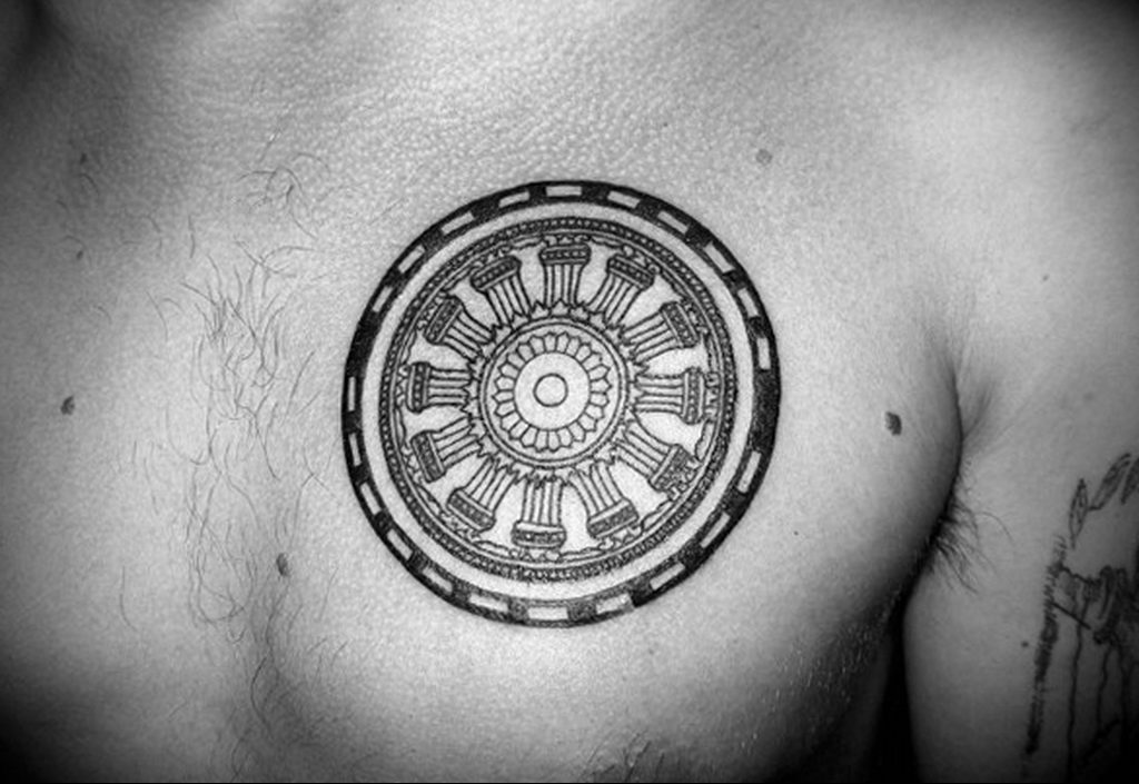 circle chest tattoo 07.01.2020 №054 -circle tattoo- tattoovalue.net