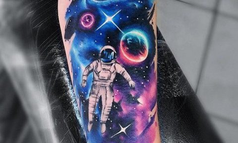 cosmonaut tattoo 01.02.2020 №013 -tattoo astronaut- tattoovalue.net