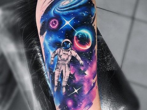 cosmonaut tattoo 01.02.2020 №013 -tattoo astronaut- tattoovalue.net